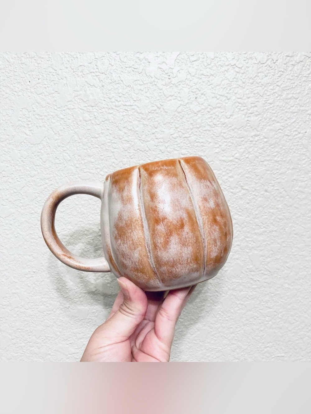 Gorgeous rustic style ceramic Fall Autumn Pumpkin Coffee Tea mug cup